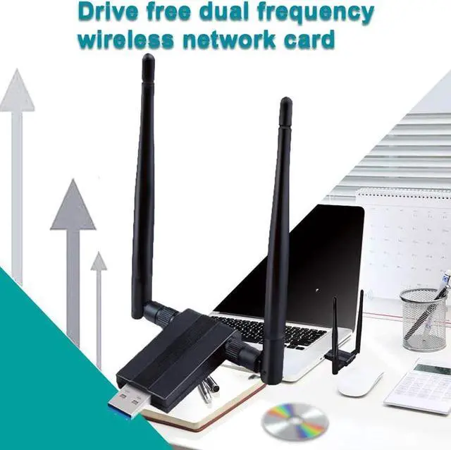Alt view image 7 of 7 - USB WIFI Adapter 1200M USB 3.0 Wireless Wifi Dongle 5G/866Mbps 2.4G/300Mbps 5dBi Dual Band Antenna 802.11 AC Wireless Network Adapter for Desktop/PC/Laptop Windows XP/Vista/7/8/10