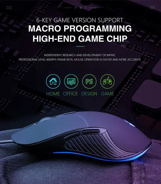 Alt view image 5 of 7 - Wired Gaming Mouse 6 Buttons 4000 DPI LED Optical USB Computer Mouse Gamer Mice Gaming Mice For PC laptop