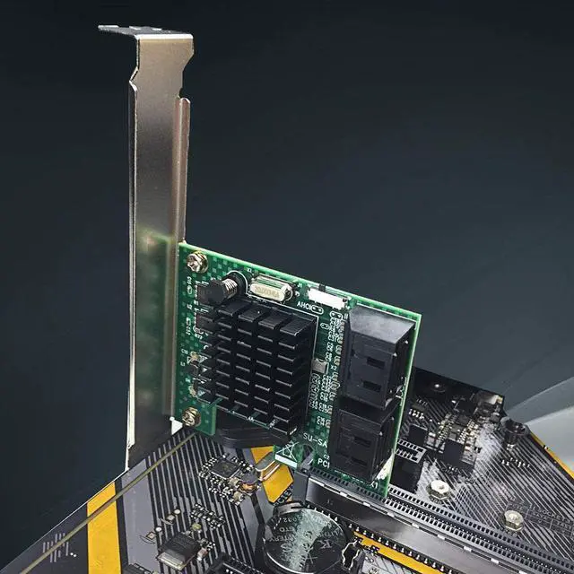 Alt view image 7 of 7 - SATA 3.0 Card with 4 SATA Cables,PCIe SATA Controller Expression Card with Low Profile Bracket,ASM1061+ASM1093 Chip, Boot as System Disk, Support 4 SATA 3.0 Devices