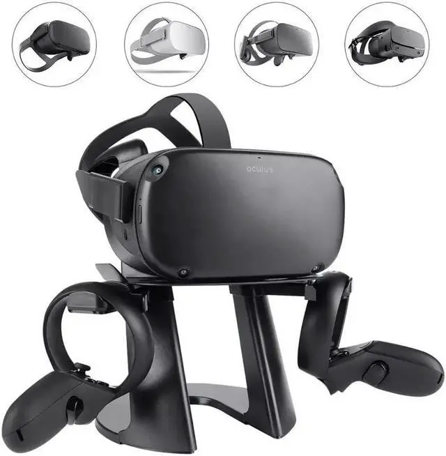Main image of VR Stand, Headset Display Holder and Controller Holder Mount Station for Oculus Quest/Quest 2/Rift/Rift S/GO/HTC Vive/Vive Pro/Valve Index VR Headset and Touch Controllers