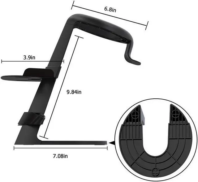 Alt view image 5 of 7 - VR Stand, Headset Display Holder and Controller Holder Mount Station for Oculus Quest/Quest 2/Rift/Rift S/GO/HTC Vive/Vive Pro/Valve Index VR Headset and Touch Controllers