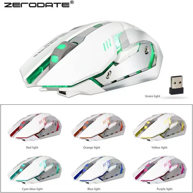 Alt view image 5 of 7 - Wireless Gaming Mouse, 2.4GHZ Rechargeable Wireless Computer Game Mice Built in with 600mAh Battery