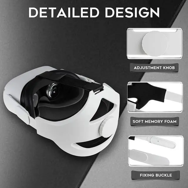 Alt view image 3 of 7 - Adjustable Headband Compatible for Oculus Quest 2 with Head Cushion, Replacement for Elite Strap Comfortable Protective Head Strap Reduce Pressure