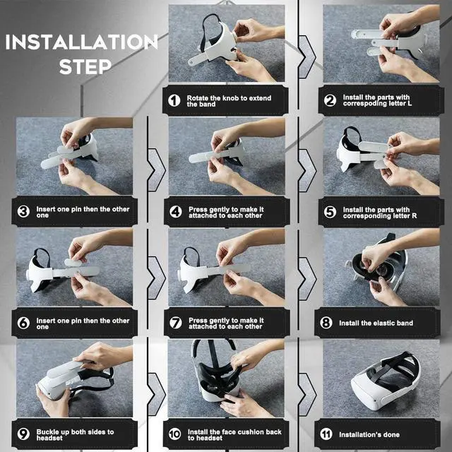 Alt view image 6 of 7 - Adjustable Headband Compatible for Oculus Quest 2 with Head Cushion, Replacement for Elite Strap Comfortable Protective Head Strap Reduce Pressure
