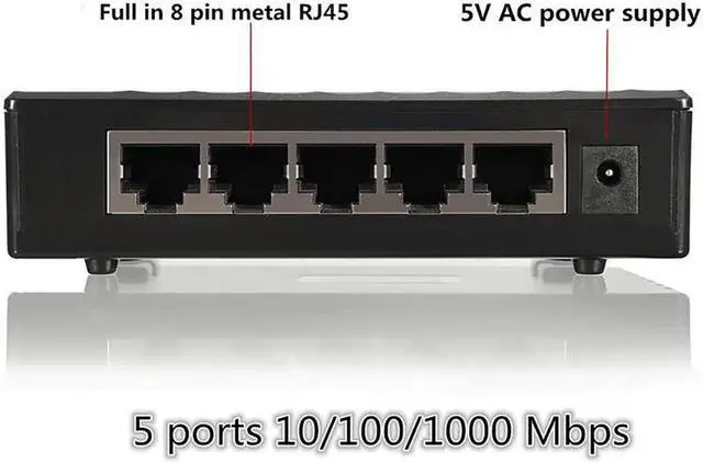 Alt view image 2 of 7 - 5-Port Gigabit Network Ethernet Switch 10/100/1000Mbps RJ45 Ports (Auto MDI/MDIX) Plug and Play Power Saving Desktop Switch