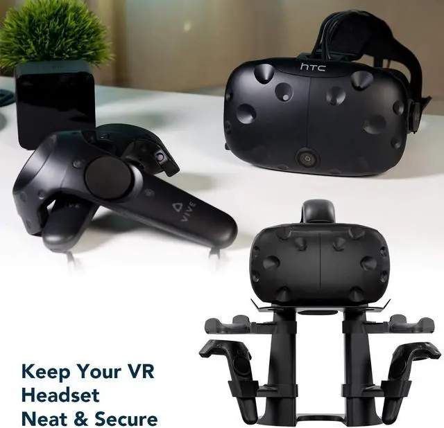 Alt view image 2 of 7 - VR Headset Stand - VR Stand Virtual Reality Headset and Controllers Holder, VR Headset Holder and Controller Mount Station for Oculus Quest, Quest 2, Rift or Rift S Headset and Touch Controller