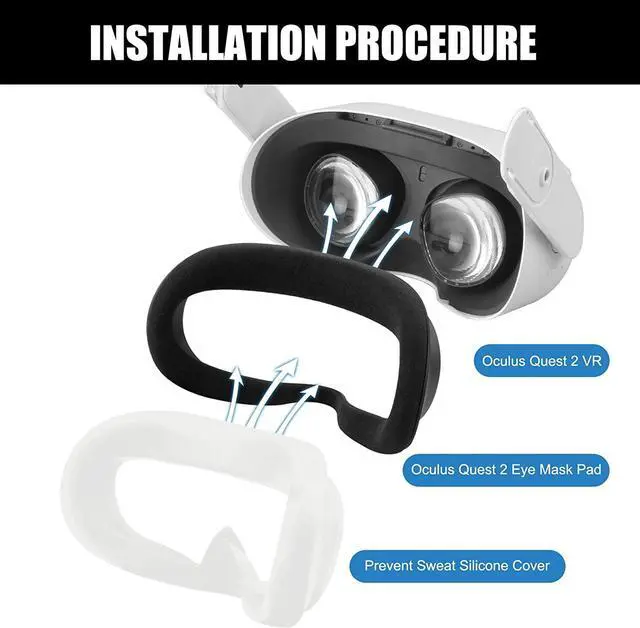 Alt view image 5 of 6 - VR Face Silicone Cover Mask for Oculus Quest 2 Headset Face Pad Cushion Sweatproof Washable Light Blocking Oculus Quest 2 Accessories
