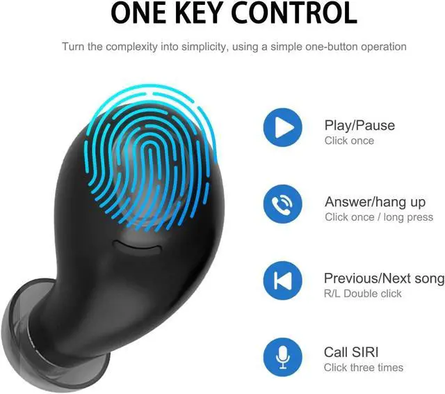 Alt view image 3 of 7 - Ture Wireless Earbuds, Bluetooth Headphones in Ear, CVC 8.0 Noise Cancelling, IPX7 Waterproof, 36H Playtimes Wireless Headphones with Mic and Mini Portable Digital Display Charging Case eokCXOY