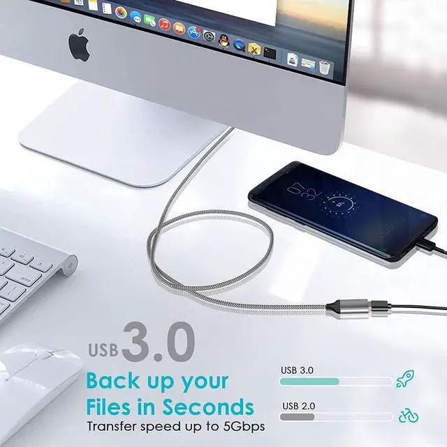 Alt view image 6 of 7 - USB 3.0 Extension Cable 6.6FT, USB Type A Male to USB Female Extension Cord Full Metal housing Fast Data Transfer Compatible with USB Keyboard,Mouse,Flash Drive, Hard Drive (6.6feet, 2M)