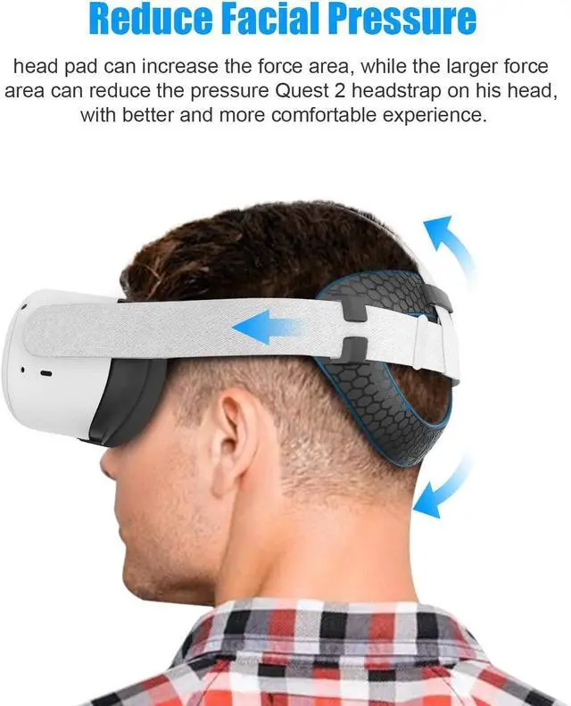 Alt view image 2 of 7 - Head Back Padding, Gravity Pressure Balance Cushion Comfortable Soft TPU Pad Accessories for Oculus Quest 2 Headset (Black) eokCXOY