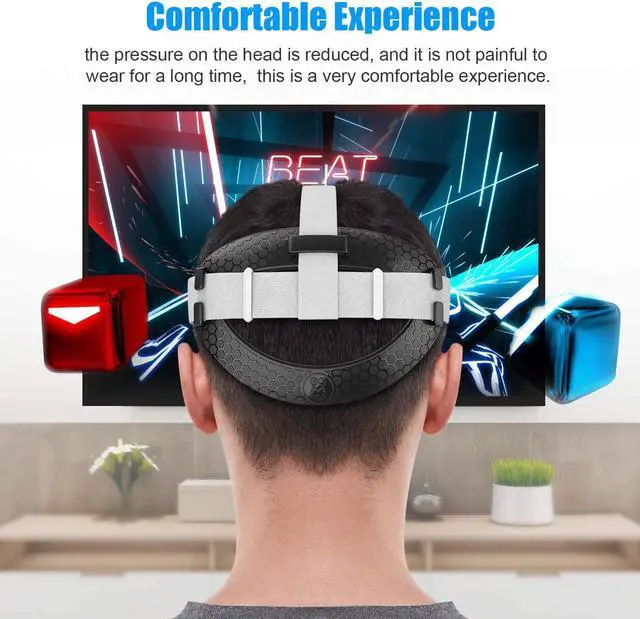 Alt view image 3 of 7 - Head Back Padding, Gravity Pressure Balance Cushion Comfortable Soft TPU Pad Accessories for Oculus Quest 2 Headset (Black) eokCXOY