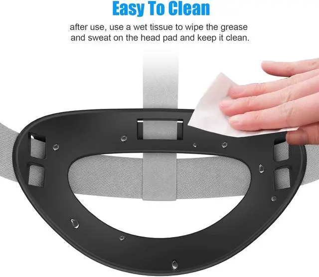 Alt view image 6 of 7 - Head Back Padding, Gravity Pressure Balance Cushion Comfortable Soft TPU Pad Accessories for Oculus Quest 2 Headset (Black) eokCXOY