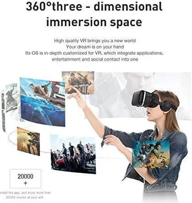 Alt view image 4 of 7 - VR SHINECON Original 6.0 VR Headset Version Virtual Reality Glasses Stereo Headphones 3D Glasses Headset Helmets Support 4.7-6.53 inch Large Screen Smartphone (with Controller)