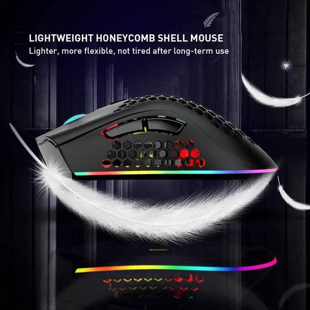 Alt view image 5 of 7 - Wireless Gaming Mouse, Computer for Rechargeable Gaming Mouse, 7 Programmable Buttons, 3 Adjustable DPI, USB Receiver, 2.4G Ergonomic RGB Optical Sensor Mouse for Computer, Laptop, PC (Black)