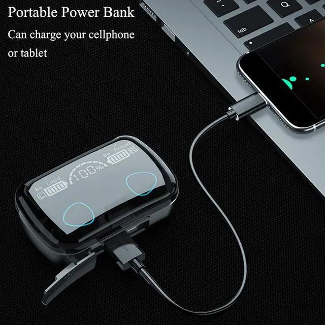Alt view image 6 of 7 - True Wireless Earbuds, TWS Bluetooth 5.0 Earbuds Wireless in Ear Headphones Wireless Earphones IPX4 Waterproof with Battery Case