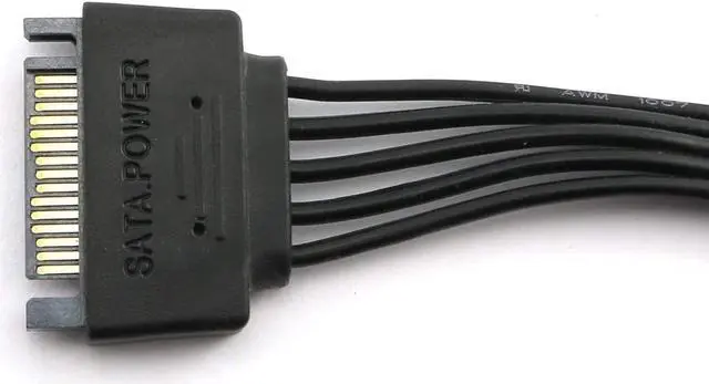 Alt view image 2 of 7 - 15 Pin SATA Power Extension Hard Drive Cable 1 Male to 5 Female Splitter Adapter 24-inch(60CM)