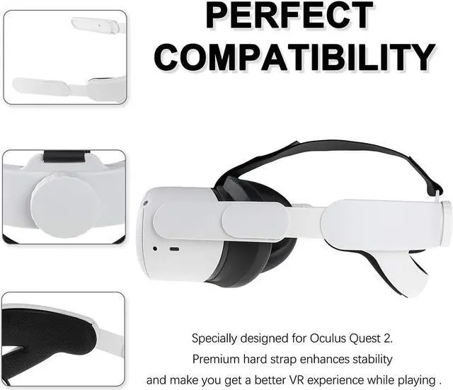 Alt view image 2 of 7 - Updated Head Strap Compatible for Oculus Quest 2, Replacement for Elite Strap, Adjustable Comfortable Strap with Head Cushion, Reduce Pressure for Quest 2 Headset