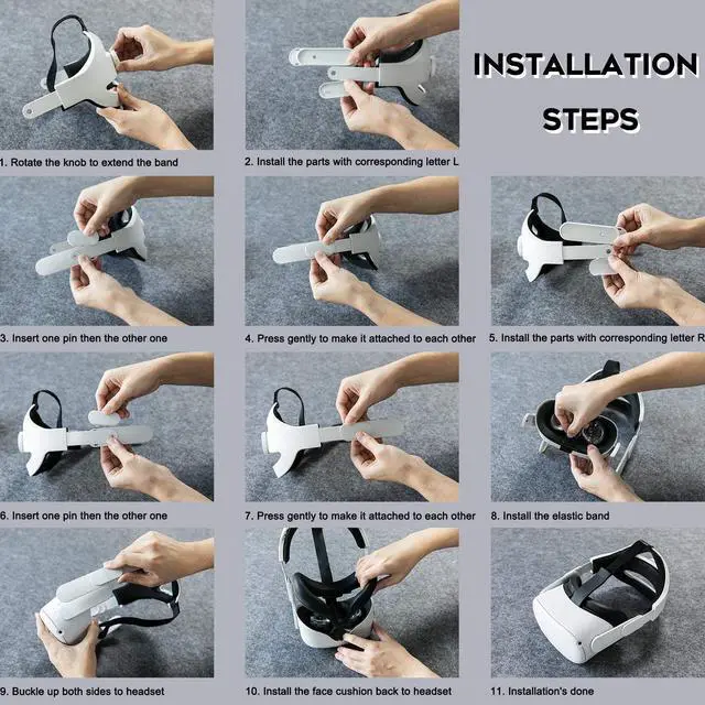 Alt view image 6 of 7 - Updated Head Strap Compatible for Oculus Quest 2, Replacement for Elite Strap, Adjustable Comfortable Strap with Head Cushion, Reduce Pressure for Quest 2 Headset