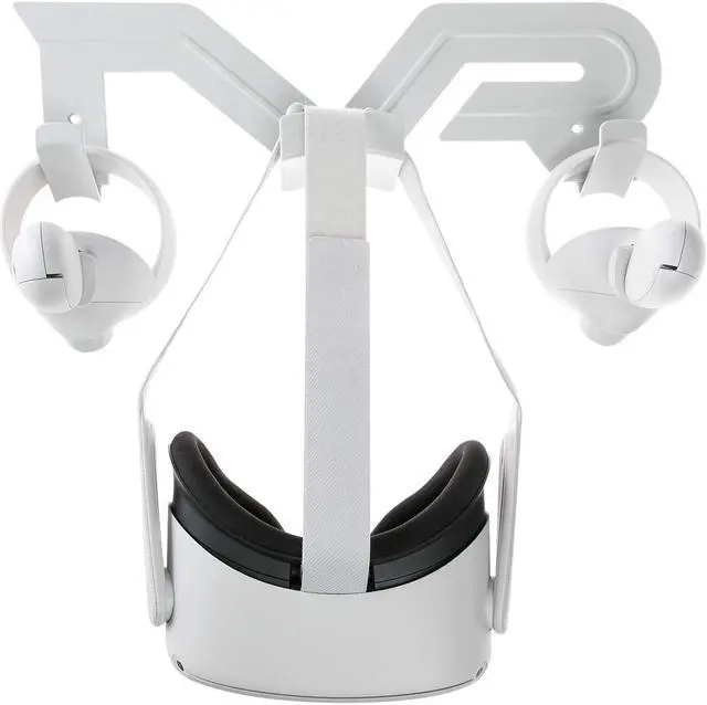 Alt view image 2 of 7 - VR Headset and Controller Wall Mount Storage Stand Hook Compatible for Oculus Quest 2, Quest, Rift S, Hp Reverb G2, HTC Vive, Vive Pro, Cosmos, Elite, Valve Index, Playstation VR
