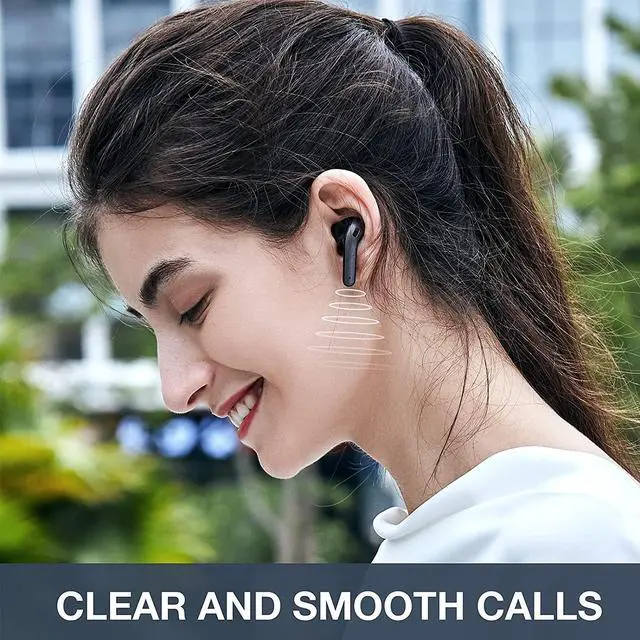 Alt view image 4 of 7 - Ture Wireless Earbuds  Bluetooth Headphones with Microphone and Touch Control  Ultra-Light and Ergonomic Wireless Bluetooth Earbuds  40 Hours Playtime  IPX5 Waterproof Wireless Earphones