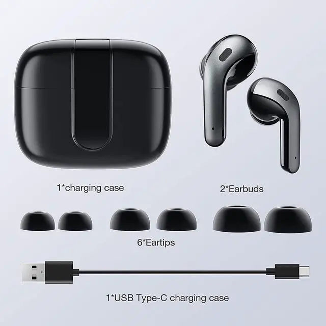Alt view image 7 of 7 - Ture Wireless Earbuds  Bluetooth Headphones with Microphone and Touch Control  Ultra-Light and Ergonomic Wireless Bluetooth Earbuds  40 Hours Playtime  IPX5 Waterproof Wireless Earphones
