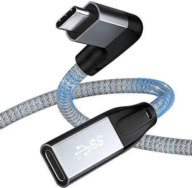 Main image of Right Angle USB C Extension Cable 1.6FT / 0.5M, USB-C 3.1 Male to Female 4K Video Cord, Gen 2 10Gbps, 90 Degree Type C Extender, Compatible with Thunderbolt 3 MacBook Pro/Air,iPad Pro, Nintendo Switch