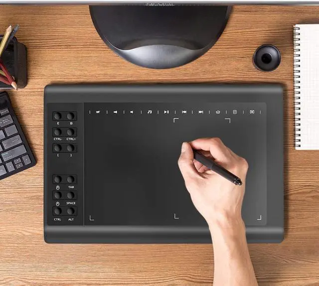 Alt view image 6 of 7 - 10moons 10x6 Inch Graphics Drawing Tablet Android Support with Battery-Free Stylus and 8192 Pressure Sensitivity for Digital Art Works, Drawing, Sketch, Design, Paint - Black
