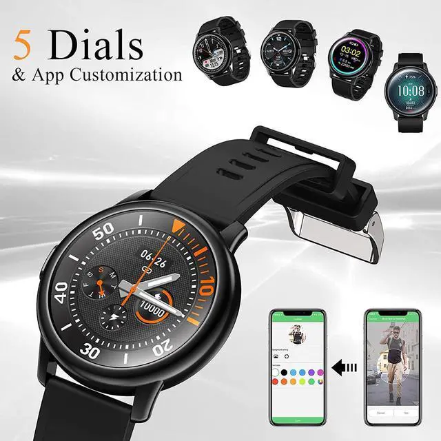 Alt view image 3 of 6 - Smart Watch, Fitness Watch with Heart Rate Monitor, Full Touch Color Screen Pedometer Sleep Blood Pressure Blood Oxygen Tracker, IP68 Waterproof Activity Tracker, Smartwatch for Android and iOS 8iop
