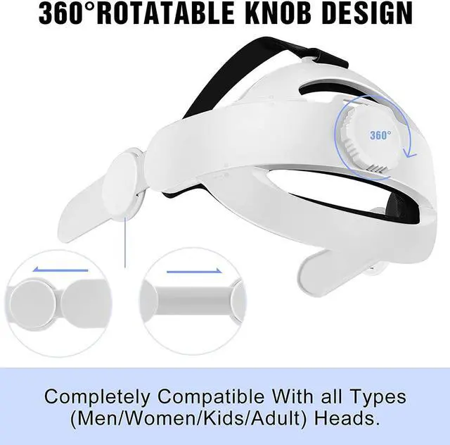 Alt view image 3 of 6 - Oculus Quest 2 Elite Strap Replacement - Adjustable Head Strap Headband Enhanced Support and Reduce Head Pressure in VR Gaming Headset - Halo Strap Accessories for Quest2