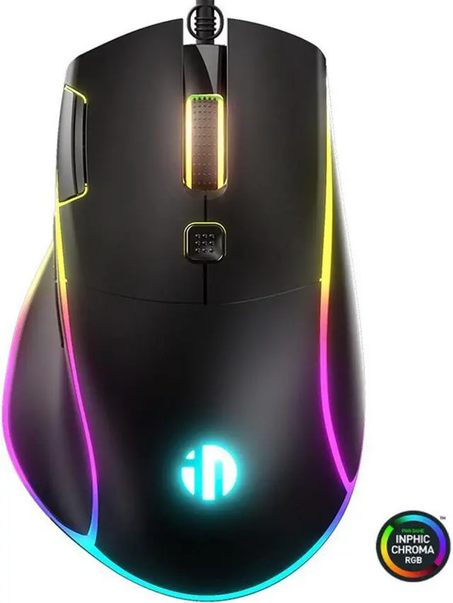 Main image of RBG Wired Gaming Mouse, 7 Programmable Buttons, Brilliant RGB Backlit LED, Max 7200 DPI with 6 Customizeable Levels, Ergonomic Gaming Mouse for Gamer, for Windows PC Gaming - Black