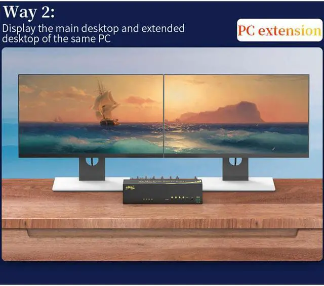 Alt view image 3 of 7 - 4 in 2 out DP HDMI KVM Switch, Dual Screen KVM Switch supports 4 hosts to share 1 set of Keyboard and Mouse and 2 Monitors, 4K @60Hz, DP1.2, HDMI2.0