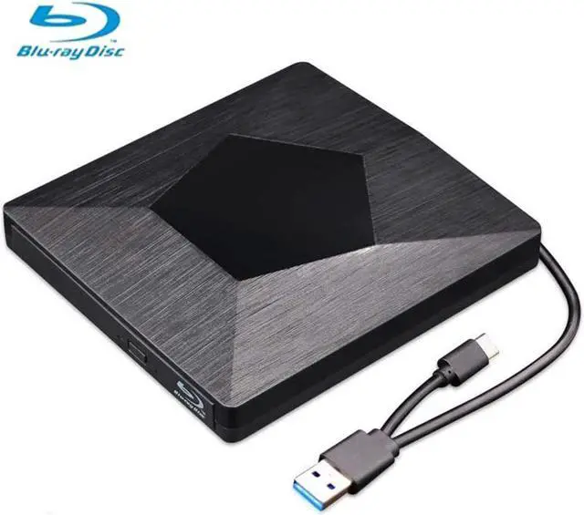 Main image of External 3D Blu Ray DVD Drive Burner, Wihool Ultra Slim USB 3.0 and Type-C Blu Ray BD CD DVD Burner Player Writer Reader Disk for Mac OS, Windows xp/7/8/10, Laptop PC (Black) eokCXOY