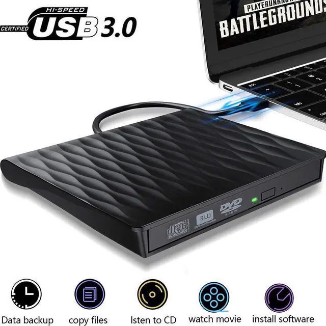 Main image of External CD DVD Drive, USB 3.0 Slim Portable External CD/DVD Rewriter Writer CD DVD Burner, High Speed Data Transfer USB Optical Drives Player Player for PC Desktop/Laptop/Windows/Linux/Mac OS eokCXOY