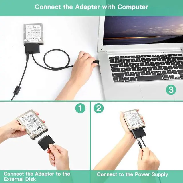 Alt view image 6 of 7 - SATA to USB 3.0 Adapter Cable,ZEXMTE USB 3.0 to SATA III Hard Driver Adapter External Converter for 2.5 3.5 Inch SSD/HDD Data Transfer