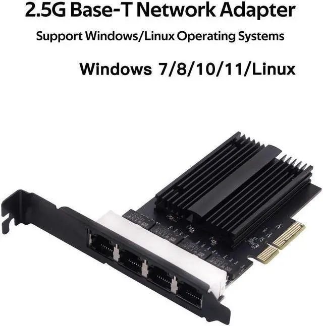 Alt view image 6 of 7 - 4 Port Gigabit NIC for Desktop Gigabit Ethernet Network Adapter with Intel I226 Controller Quad RJ45 Port Network Interface Card for Gaming Office Support for Windows