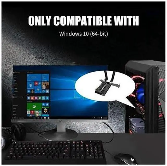 Alt view image 5 of 6 - 3000Mbps AX200 WiFi 6 PCIe WiFi Card AX3000Mbps WiFi Network Card 802.11AX Dual Band 2.4G/5G, Bluetooth 5.0 WiFi Adapter with External Antennas Support Windows 10 64-bit