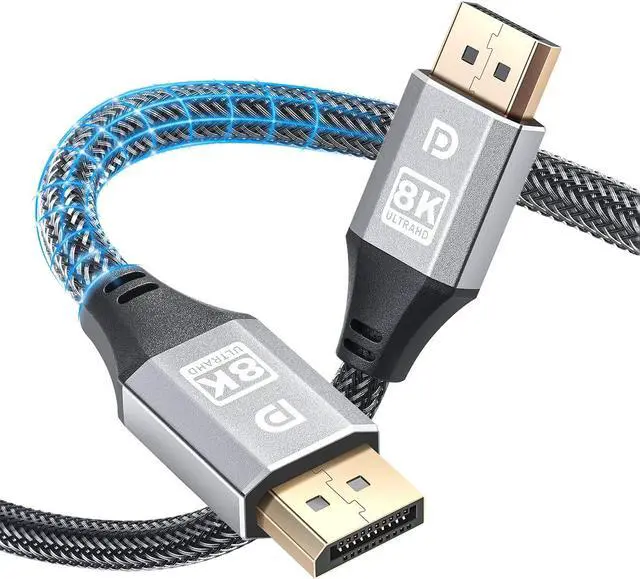 Main image of 8K Displayport 1.4 Cable 6.6ft/2M, High Refresh Ultra HD DP to DP 32.4Gbps Lead, Supports 8K@60Hz, 4K@144Hz, HDR 10, 3D, FreeSync & G-Sync, Compatible for Gaming Monitor, HDTV, Display, PC/Laptop