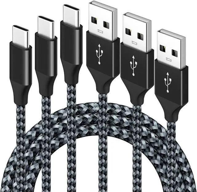 Main image of (3 Pack) USB C Cable 3.3ft/1M, Nylon Braided USB Type C Cable 3A Fast Charging USB-A to USB-C Metal Cord Data Sync Charger Cables for Galaxy Note Pixel PS5 Controller Switch Powerbank, 1m, Black