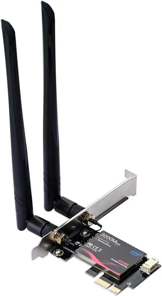 Main image of WiFi 6 AX200 PCIE WiFi Card, Dual Band 5GHz/2.4GHz Wireless WiFi Network Adapter for PC, Bluetooth 5.0 | MU-MIMO | Ultra-Low Latency PCI-E Card, Support Win 10 64-bit Only (Black)