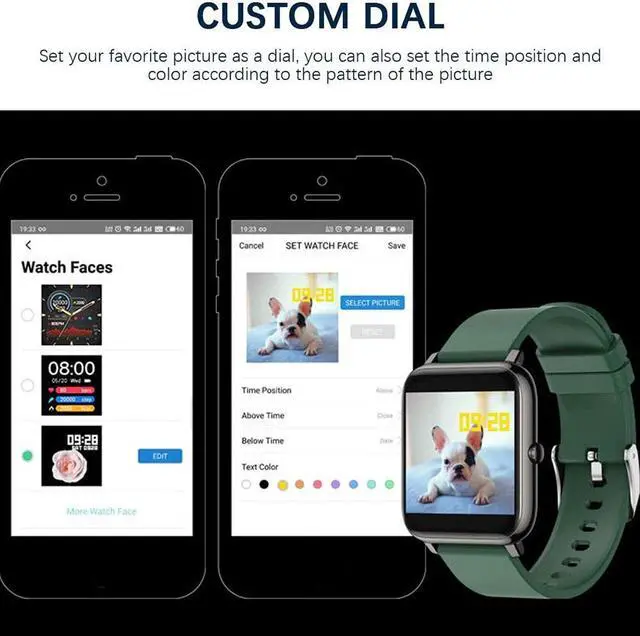 Alt view image 3 of 7 - Smart Watch with Heart Rate Monitor, Activity Fitness Tracker Blood Pressure Blood Oxygen, Pedometer With Sleep Calories SMS SNS Call,Stopwatch Swimproof Weather For Men Women Gift