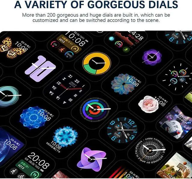 Alt view image 5 of 7 - Smart Watch with Heart Rate Monitor, Activity Fitness Tracker Blood Pressure Blood Oxygen, Pedometer With Sleep Calories SMS SNS Call,Stopwatch Swimproof Weather For Men Women Gift