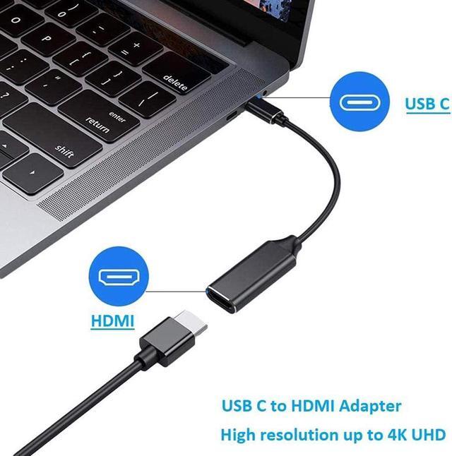 Alt view image 2 of 7 - USB C to HDMI Adapter, USB-C(Type C/Thunderbolt 3) to HDMI Adapter for MacBook Pro/Air 2019/2018, iPad Pro 2018, Dell XPS 13/15, Surface Go/Pro 7 and More (Color: Black)