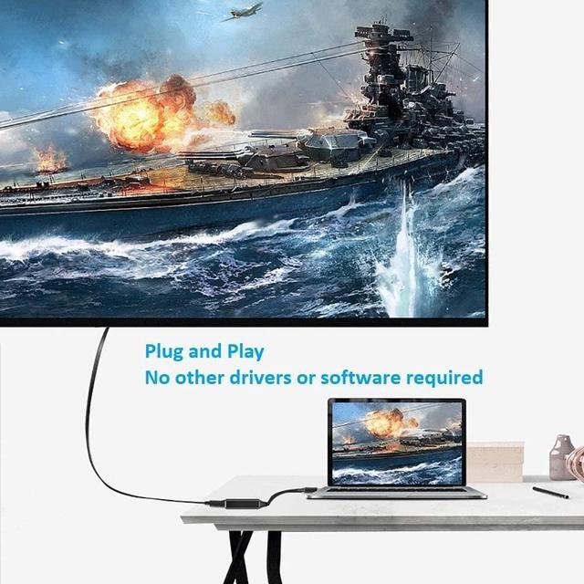 Alt view image 7 of 7 - USB C to HDMI Adapter, USB-C(Type C/Thunderbolt 3) to HDMI Adapter for MacBook Pro/Air 2019/2018, iPad Pro 2018, Dell XPS 13/15, Surface Go/Pro 7 and More (Color: Black)