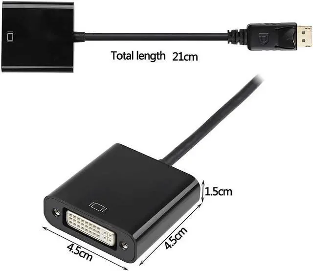 Alt view image 4 of 7 - DisplayPort to DVI Adapter, DP to DVI Adapter (Male to Female) Gold Plated Converter Compatible for Desktop, Laptop, PC
