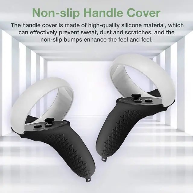Alt view image 6 of 6 - Cover Set for Oculus Quest 2, Touch Controller Grip Cover,Quest Lens Cover, Lens Protect Cover for Oculus Quest 2, Anti-Throw Sweatproof Handle Protective Sleeve