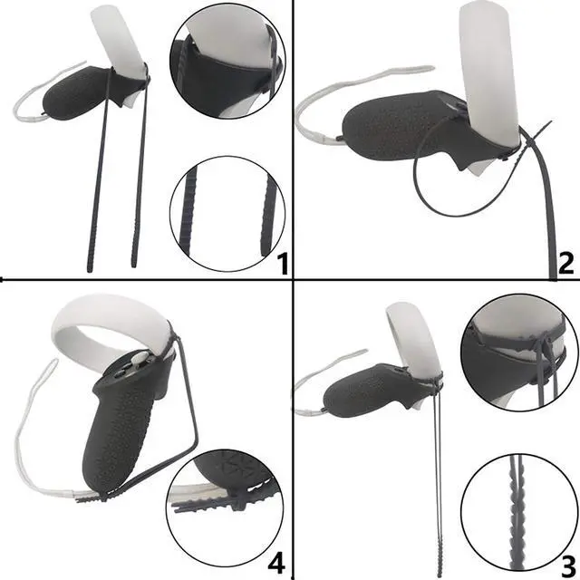 Alt view image 3 of 6 - Cover Set for Oculus Quest 2, Touch Controller Grip Cover,Quest Lens Cover, Lens Protect Cover for Oculus Quest 2, Anti-Throw Sweatproof Handle Protective Sleeve