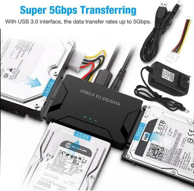 Alt view image 2 of 7 - USB 3.0 to IDE & SATA Converter External Hard Drive Adapter Kit 2.5"/3.5" Cable