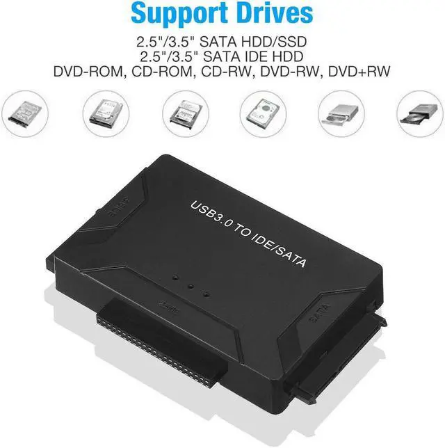 Alt view image 6 of 7 - USB 3.0 to IDE & SATA Converter External Hard Drive Adapter Kit 2.5"/3.5" Cable