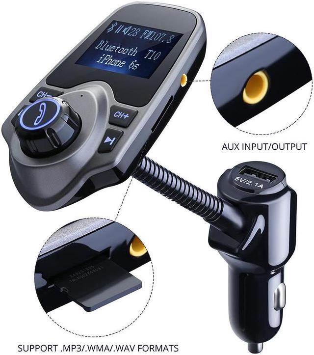 Alt view image 4 of 7 - Wireless Bluetooth Handsfree Car Kit/Adapter FM Transmitter/Calling/MP3 Player With 1.44 Inches Screen Supports Display Car Battery Voltage, Song Names