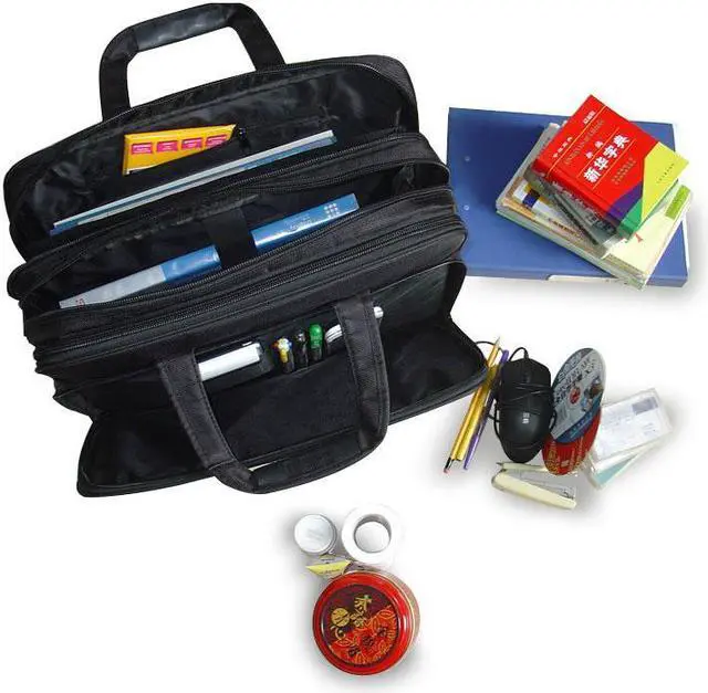 Alt view image 5 of 7 - 17.1" Men's Business Bags Brifecase Water-Repellent Expandable Extra Large Capacity Fit for 17 Inch Laptop / Notebook / MacBook / Ultrabook / Chromebook Computers (Black)